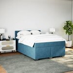 vidaXL Sommier à lattes de lit et matelas Bleu foncé 140x200cm Velours