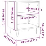 vidaXL Tables de chevet 2 Pièces gris béton 40x30x50 cm bois d'ingénierie