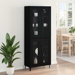 vidaXL Haut Armoire Chêne noir 69 5 x 34 x 180 cm Bois d'ingénierie