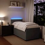 vidaXL Sommier à lattes de lit et matelas Gris foncé 90x190 cm Velours