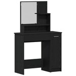 Ensemble de table de maquillage vidaXL en chêne noir en bois d'ingénierie