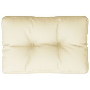 vidaXL Coussin de palette crème 60x40x12 cm tissu