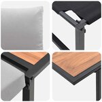 vidaXL Ensemble de salle à manger pour jardin 3 Pièces Gris clair Acier