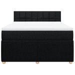 vidaXL Sommier à lattes de lit avec matelas Noir 140x190 cm Tissu