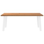 vidaXL Table à manger marron clair bois de chêne massif rectangulaire