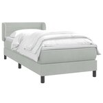 vidaXL Sommier à lattes de lit et matelas gris clair 80x210 cm velours