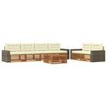 vidaXL Ensemble de canapés d'extérieur 7 pc Naturel et Crème Polyester