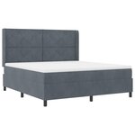 Lit Box Spring avec Matelas & LED Gris Foncé 180x200 cm Velours