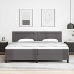 vidaXL Lit à ressorts avec matelas Gris 200 x 200 cm Simili cuir