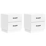 vidaXL Cabinet de chevet 2 pc Blanc brillant 43 x 34 5 x 44 5 cm