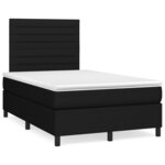 vidaXL Sommier à lattes de lit matelas et LED noir 120x190 cm tissu