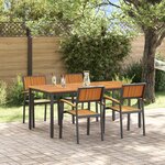 vidaXL Ensemble de salle à manger de jardin 5 pièces en bois massif d'acacia et métal