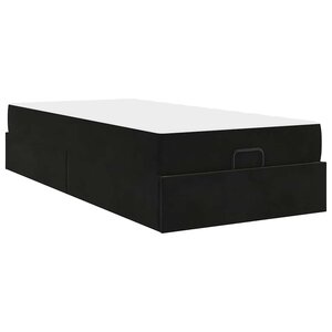vidaXL Cadre de lit avec matelas Noir 100 x 200 cm Velours