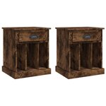 vidaXL Tables de chevet 2 Pièces chêne fumé 43x36x50 cm