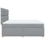 vidaXL Sommier à lattes de lit avec matelas Gris clair 200x200cm Tissu