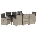 vidaXL Ensemble de salle à manger pour jardin 9 Pièces Gris clair