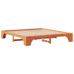 vidaXL Cadre de lit Brun cire 200 x 200 cm Pin massif