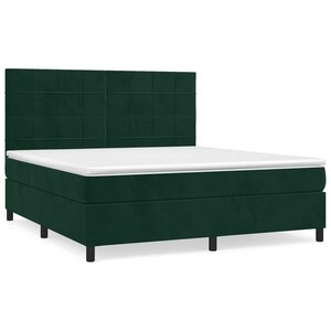 vidaXL Sommier à lattes de lit et matelas Vert foncé 180x200cm Velours