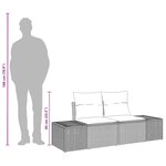vidaXL Canapé de jardin avec coussin 184 x 62 x 69 cm polyrotin