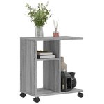 vidaXL Table d'appoint avec roues sonoma gris bois d'ingénierie
