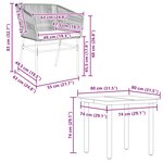 vidaXL Ensemble à manger jardin coussins 5 Pièces gris poly rotin verre