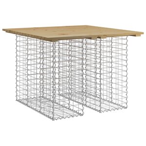 vidaXL Table de jardin Gabion Design 100x102x72 cm Bois de pin imprégné