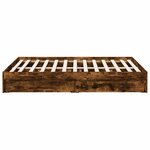 vidaXL Cadre de lit et tiroirs chêne fumé 120x190 cm bois d'ingénierie