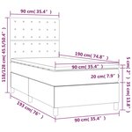 vidaXL Sommier à lattes de lit avec matelas Taupe 90x190 cm Tissu
