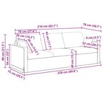 vidaXL Canapé Bordeaux 228 x 78 x 80 cm Velours