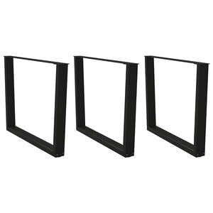 vidaXL Pieds de table à manger en forme de V  3 pièces  noir  100 x (72-73 3) cm  acier