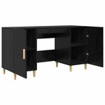 vidaXL Bureau avec porte Chêne noir 140 x 50 x 75 cm Bois d'ingénierie