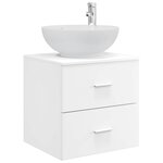 vidaXL Vanité de lavabo mural Blanc 49 5 x 44 5 x 66 5 cm