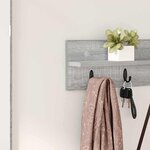 vidaXL Porte-manteau mural avec étagère Sonoma gris 80 x 10.5 x 18 cm