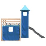 vidaXL Lit superposé sans matelas avec toboggan et rideaux 80x200 cm