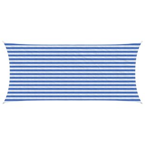 vidaXL Voile d'ombre 2 x 5 m HDPE Rectangulaire Bleu et Blanc