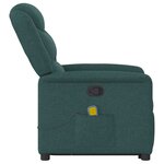 vidaXL Fauteuil inclinable de massage Vert foncé Tissu