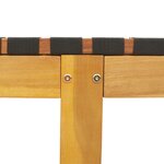 vidaXL Chaises longues lot de 2 noir bois d'acacia solide et tissu