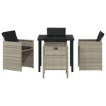 vidaXL Ensemble de dining de jardin 5 pièces avec coussins en rattan poly gris clair