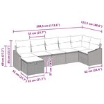 vidaXL Ensemble de canapé de jardin 7 Pièces Beige 55 x 62 x 69 cm