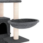 vidaXL Arbre à chat avec griffoirs en sisal Gris foncé 175 cm