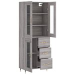 vidaXL Buffet haut Sonoma gris 69 5x34x180 cm Bois d'ingénierie