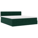 vidaXL Cadre de lit ottoman avec matelas vert foncé 200x200 cm velours