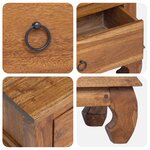 vidaXL Meuble TV Naturel 110 x 35 x 40 cm Bois de teck massif