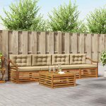 vidaXL Ensemble de canapés d'extérieur 5 pc Naturel et Beige