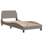 vidaXL Cadre de lit avec LED sans matelas Hvar taupe 90x200 cm tissu