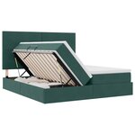vidaXL Lit de Rangement avec matelas Vert foncé 200 x 200 cm Velours