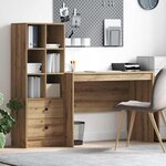 vidaXL Bureau avec rangement 2 Pièces chêne artisanal 100 x 50 x 76 cm