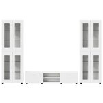 vidaXL Ensemble meuble TV avec tiroir FLORIN Blanc Bois d'ingénierie