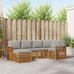 vidaXL Ensemble de canapés d'extérieur 6 pc Gris Naturel et Clair