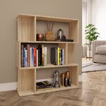 vidaXL Bibliothèque/Séparateur de pièce Chêne sonoma Bois d’ingénierie